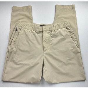 Fabletics Pants Mens M Biege The Only Pant Performance Golf Chino Zip Pockets